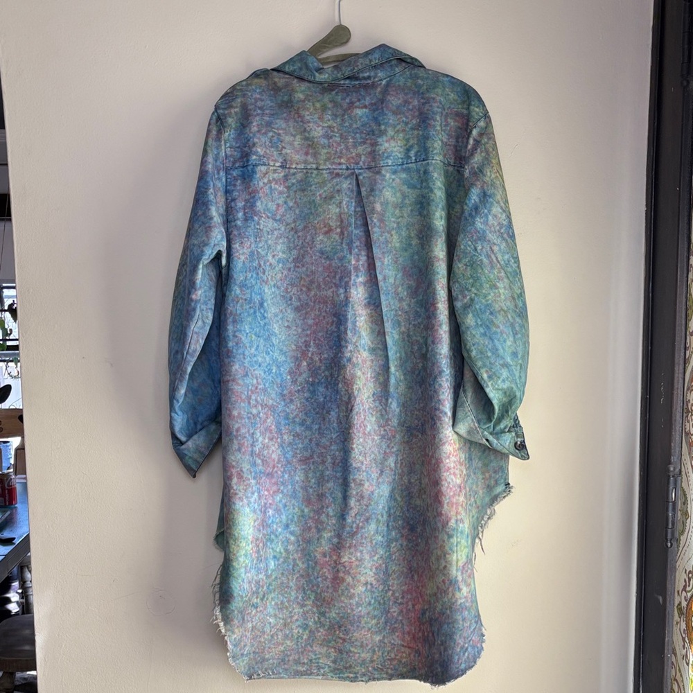 Thrill brand Oversized Tunic button-down Torn Shirt - Picture 3 of 4